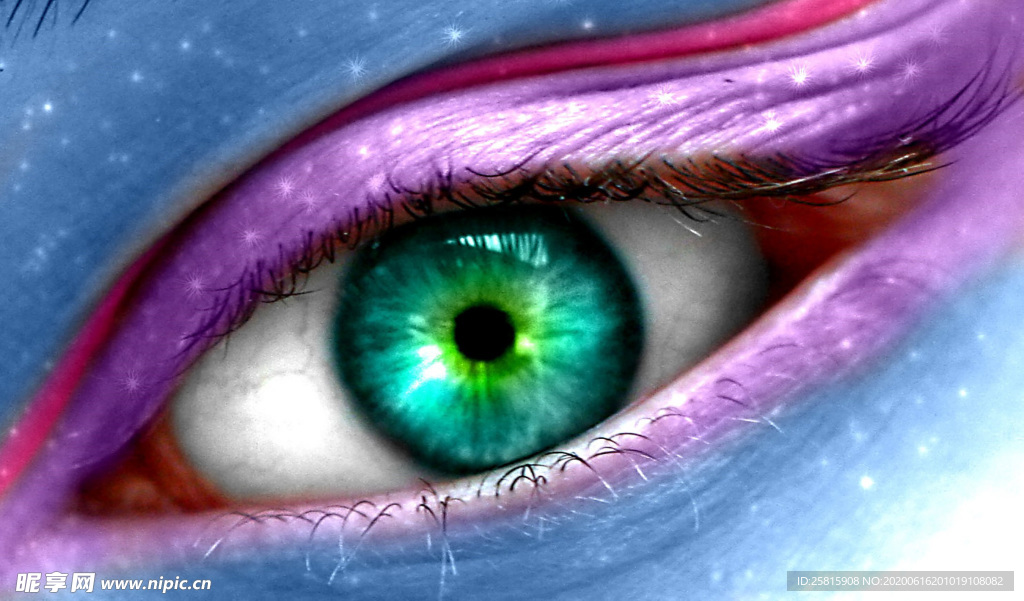 眼妆眼睛彩色眼妆图片