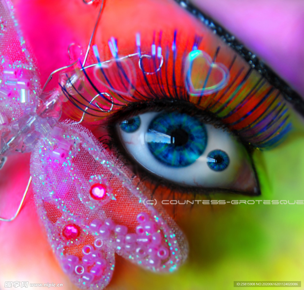 眼妆眼睛彩色眼妆图片