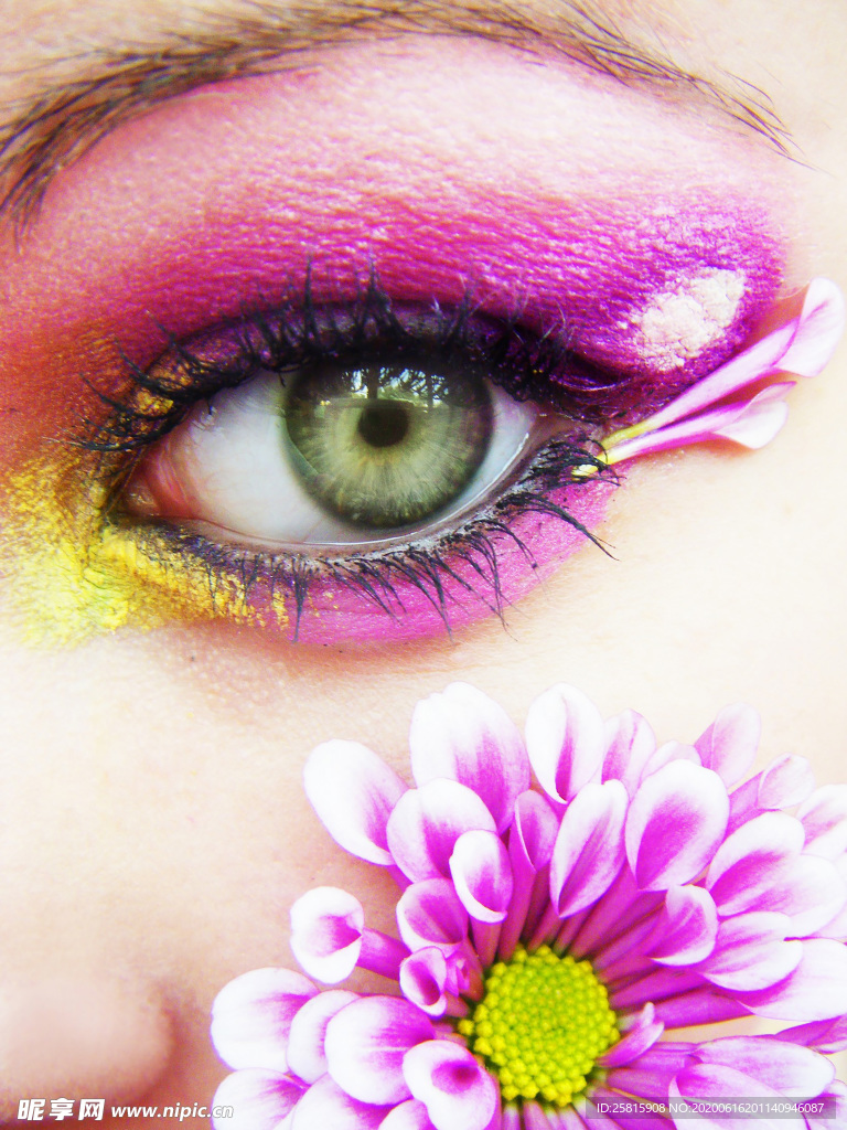 眼妆眼睛彩色眼妆图片