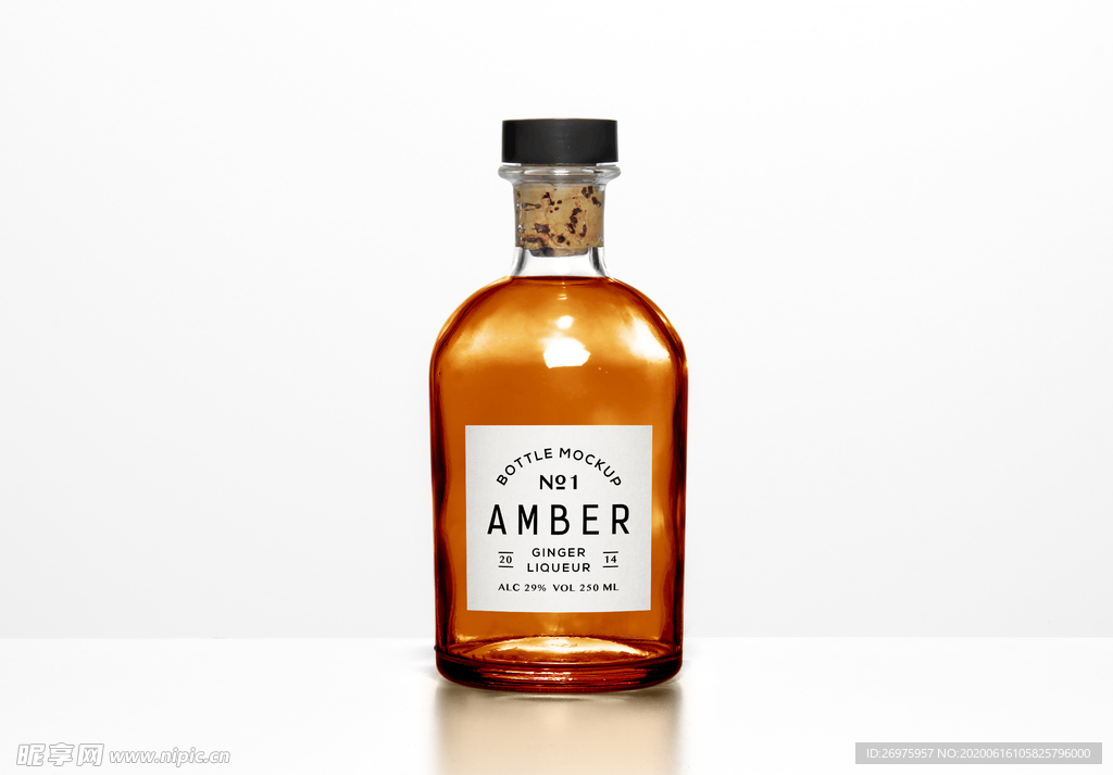 木塞玻璃瓶样机