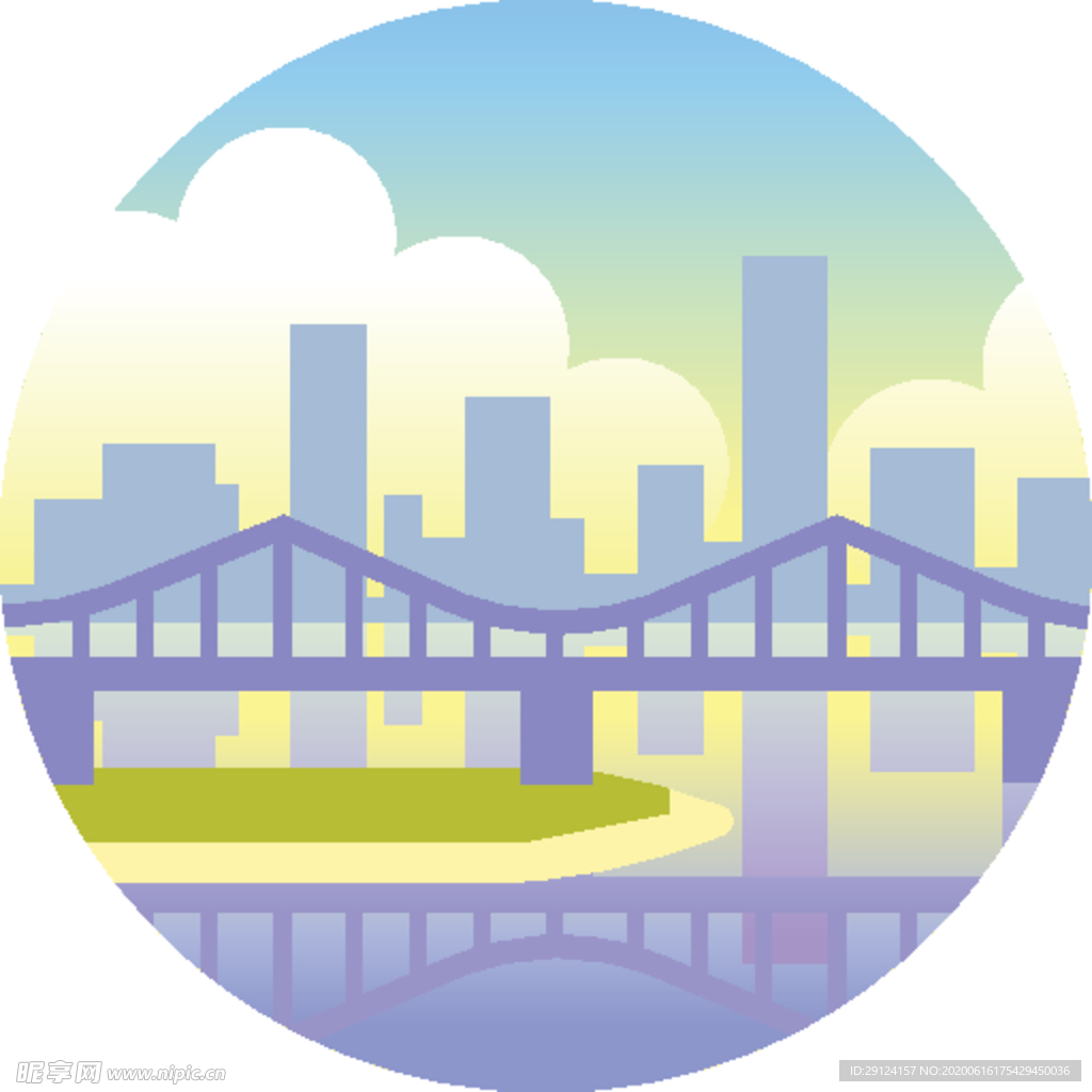 风景插画 卡通风景