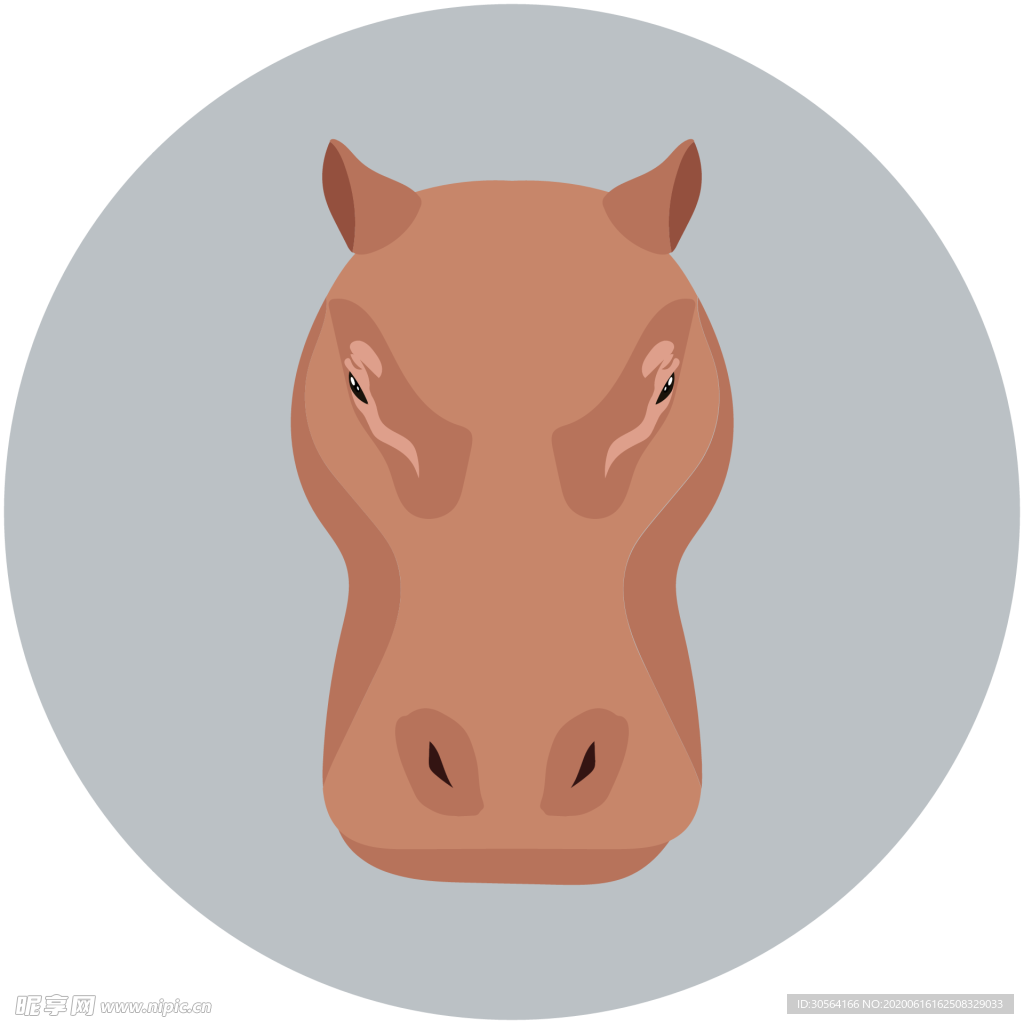 河马动物图标标志图形装饰素材