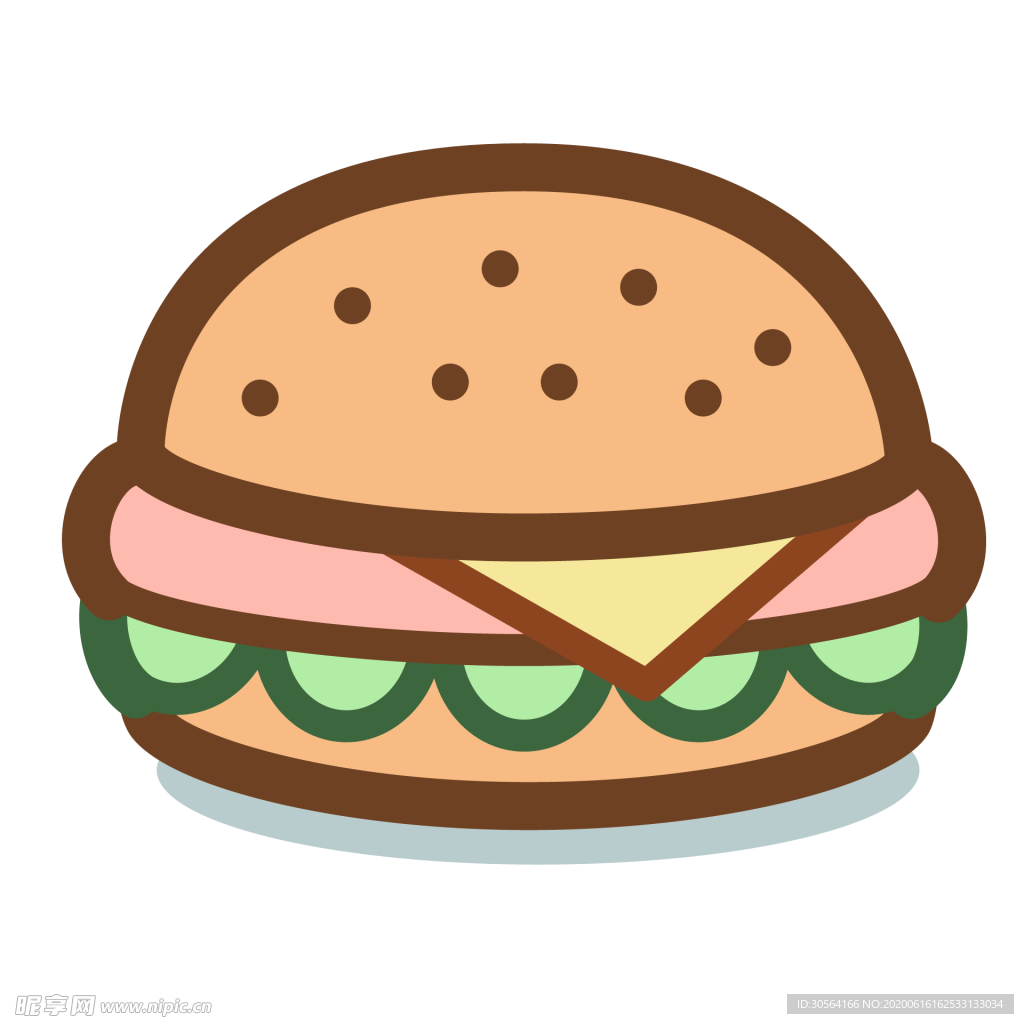 汉堡美食图标标志图形装饰素材