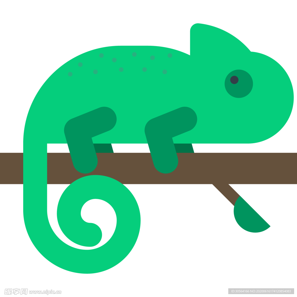 变色龙动物标志图形图标装饰素材