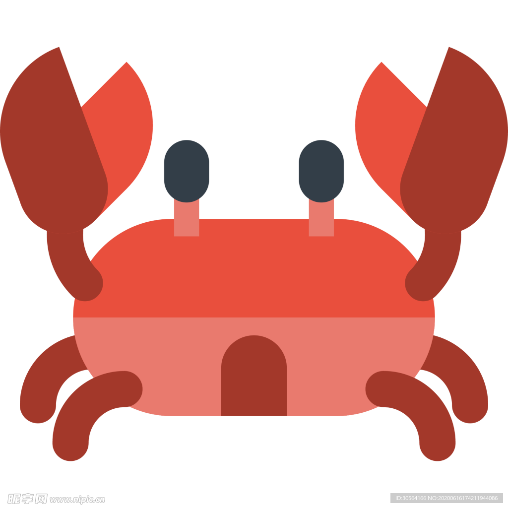 螃蟹动物标志图形图标装饰素材
