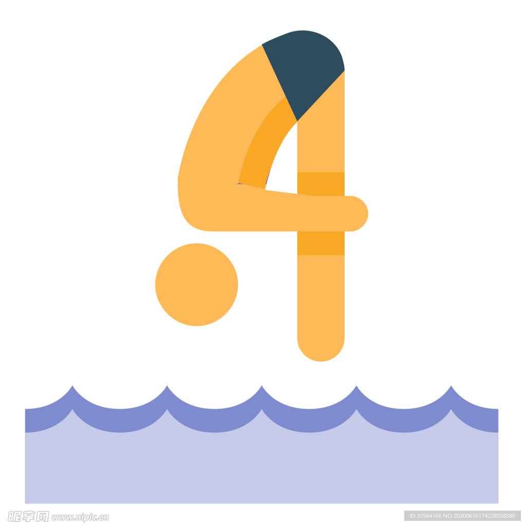 跳水运动标志图形图标装饰素材