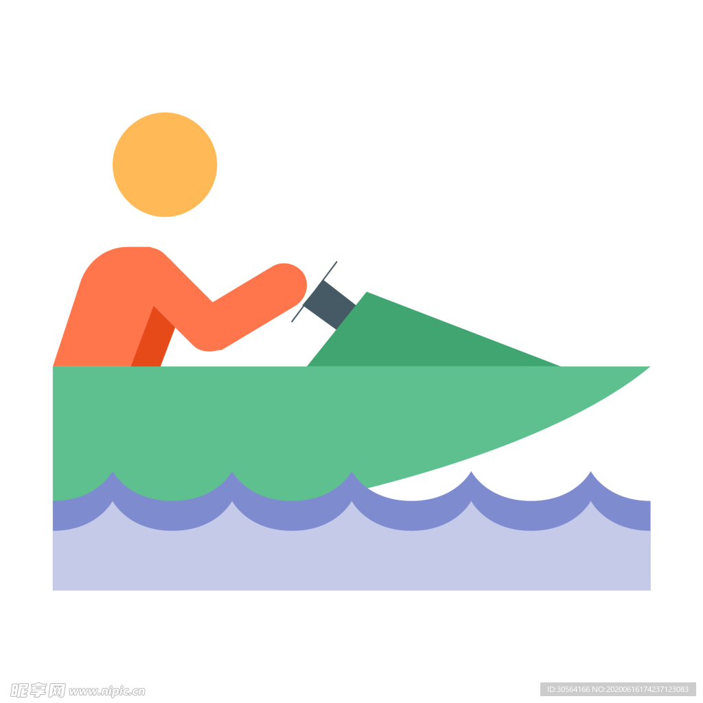 游艇运动标志图形图标装饰素材