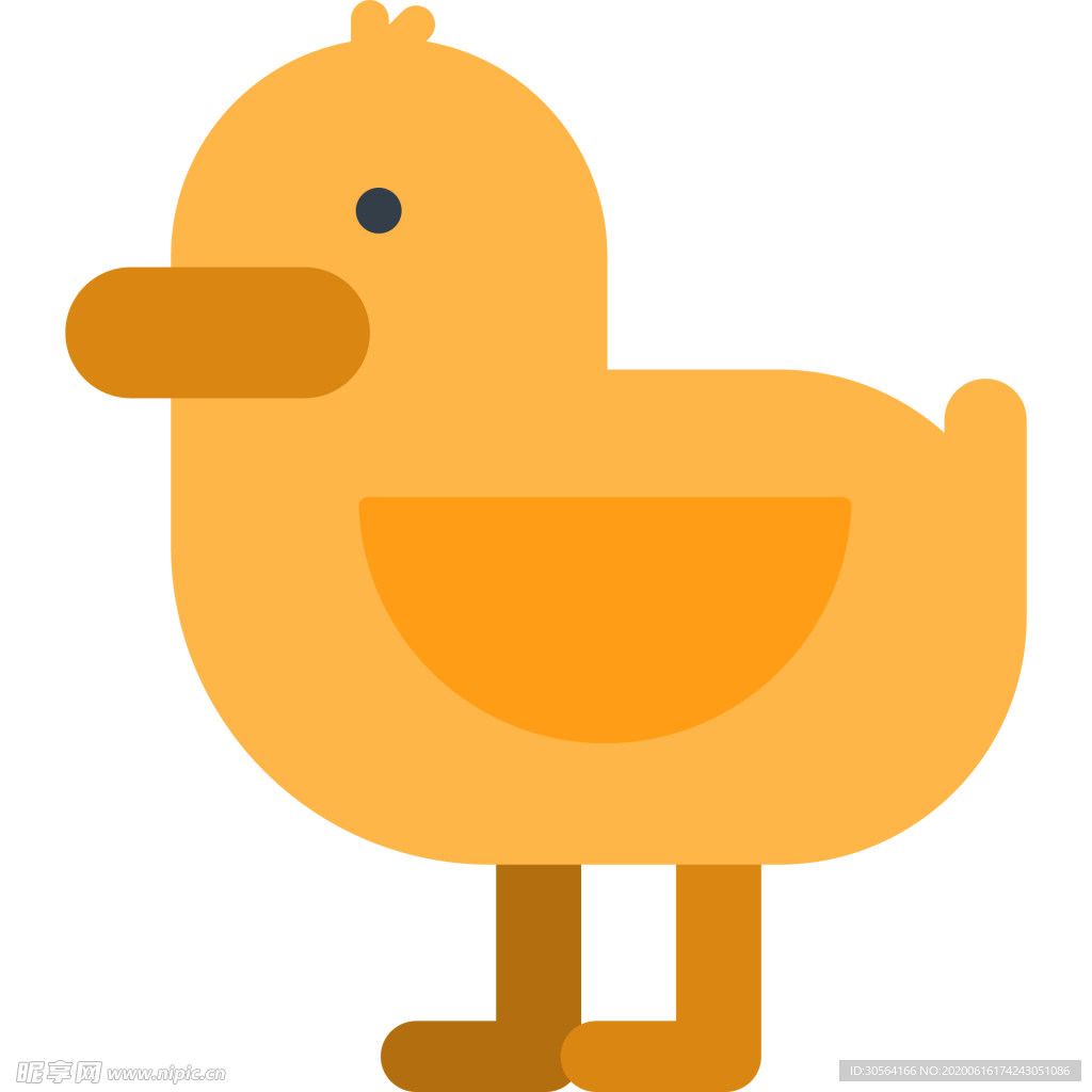 鸭子动物标志图形图标装饰素材