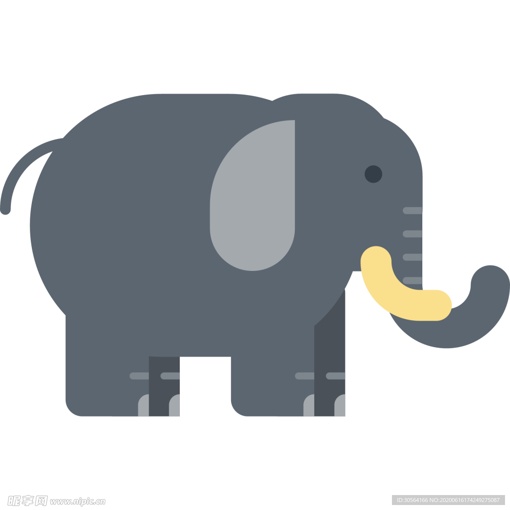 大象动物标志图形图标装饰素材