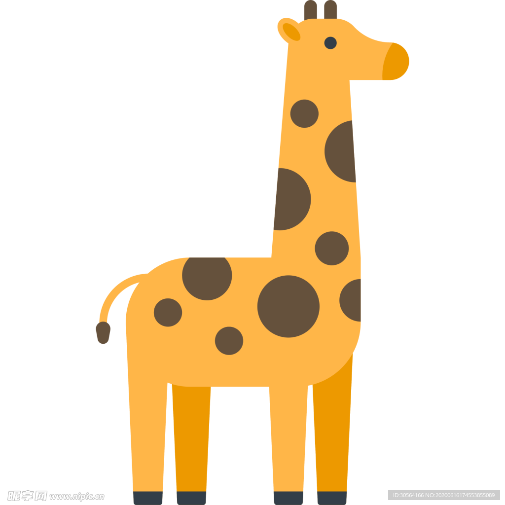 长颈鹿动物标志图形图标装饰素材
