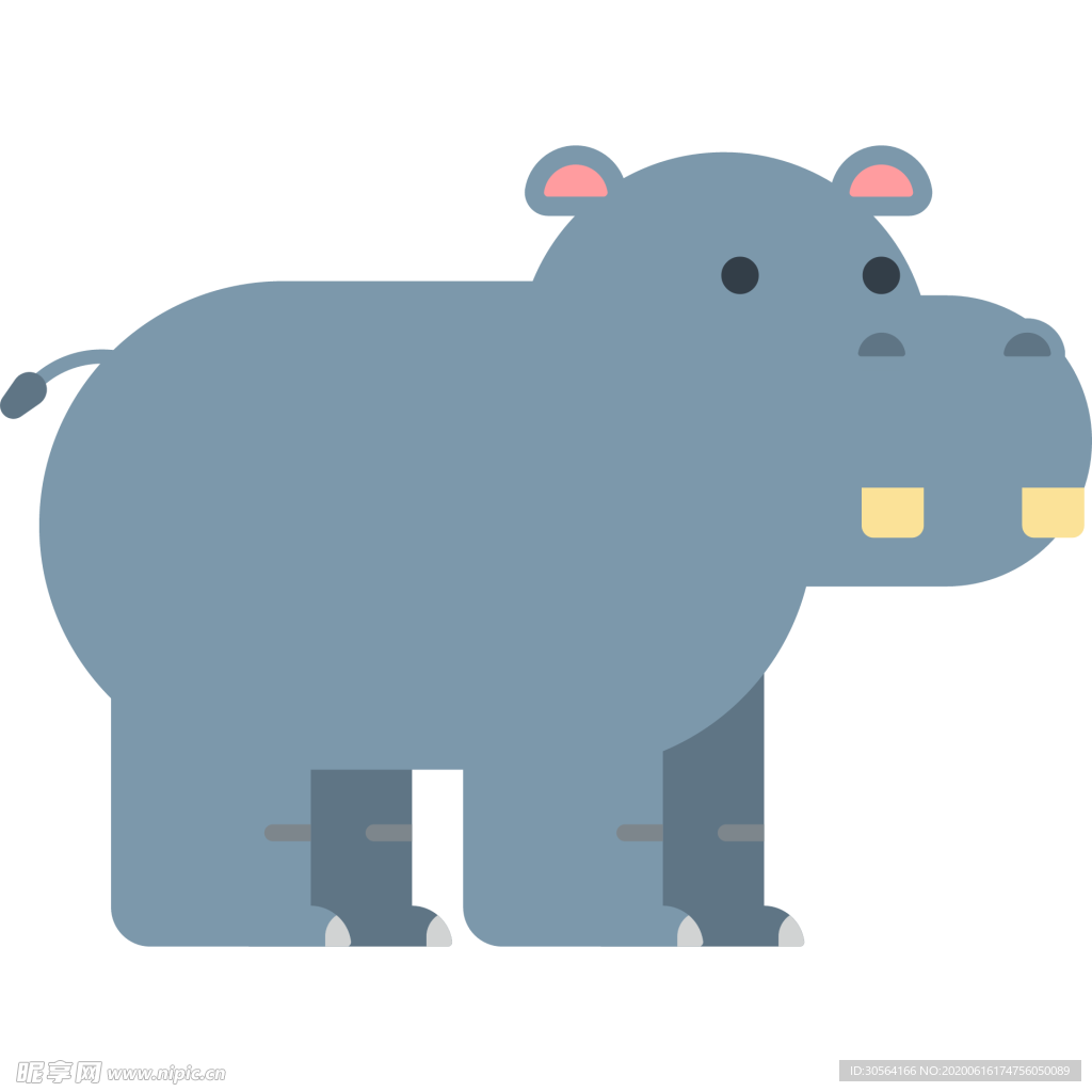 河马动物标志图形图标装饰素材