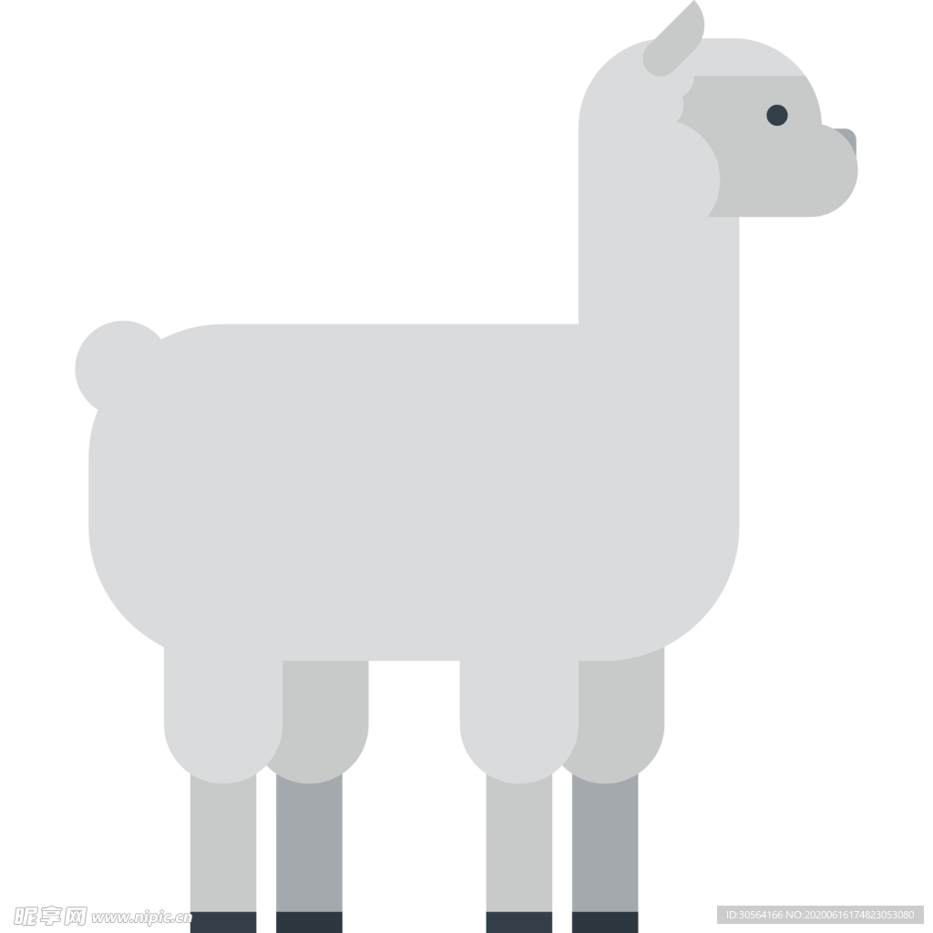 羊驼动物标志图形图标装饰素材