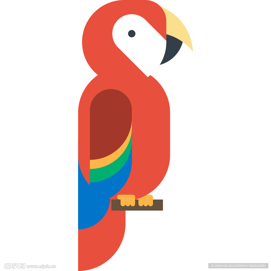 鹦鹉动物标志图形图标装饰素材