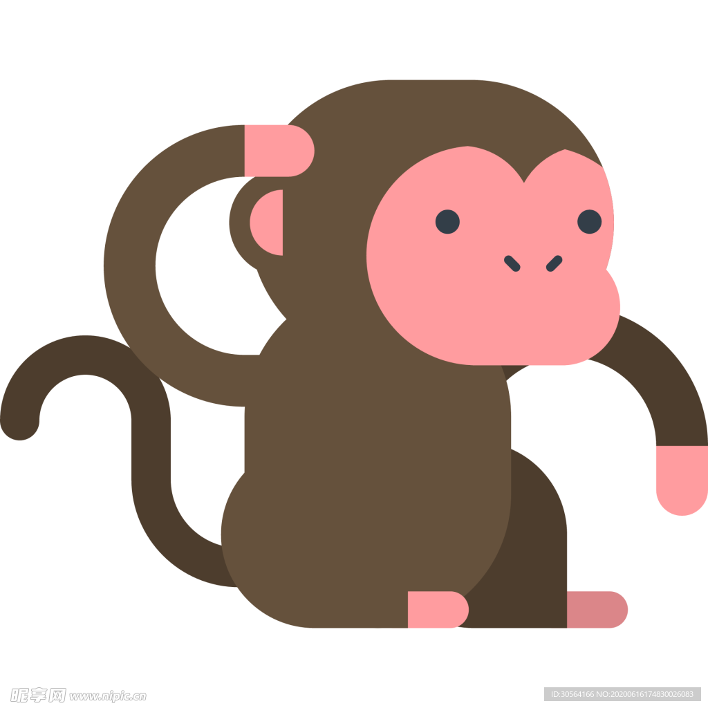 猴子动物标志图形图标装饰素材