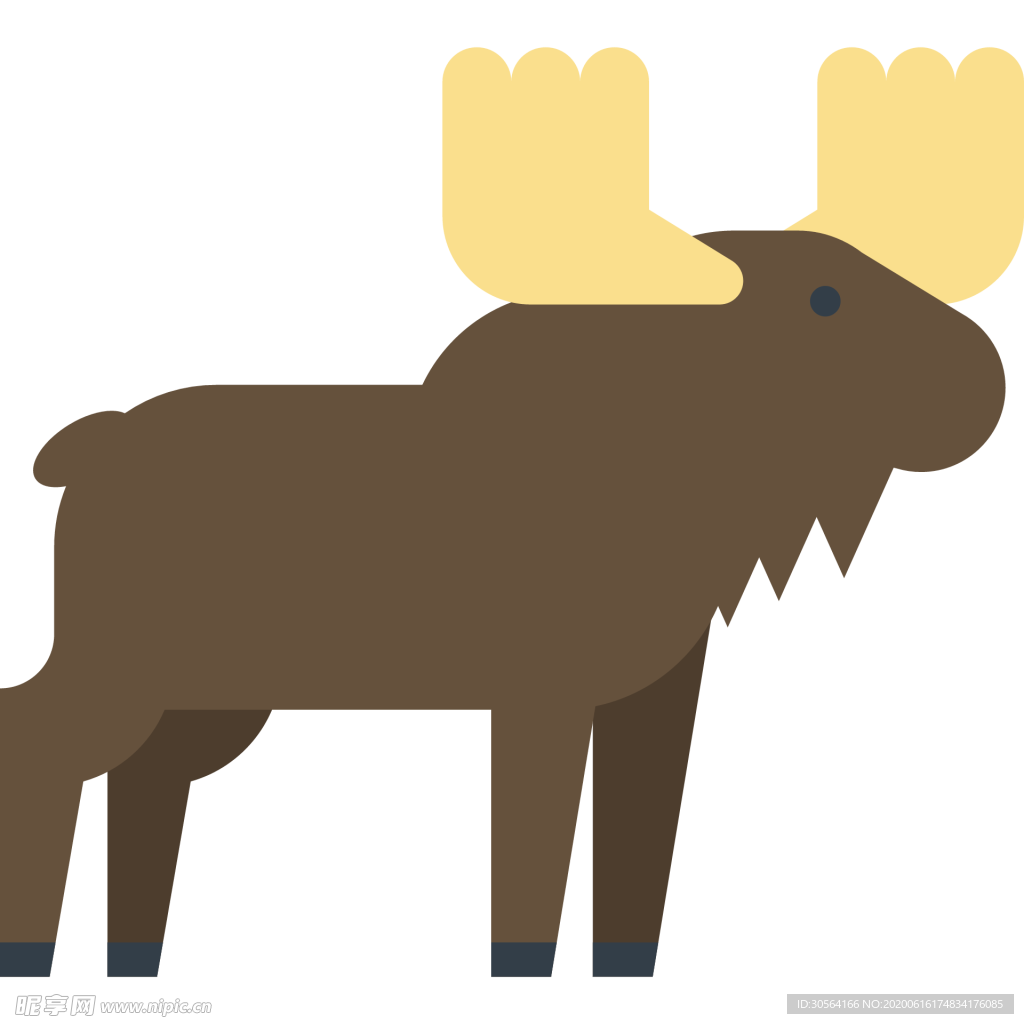 麋鹿动物标志图形图标装饰素材