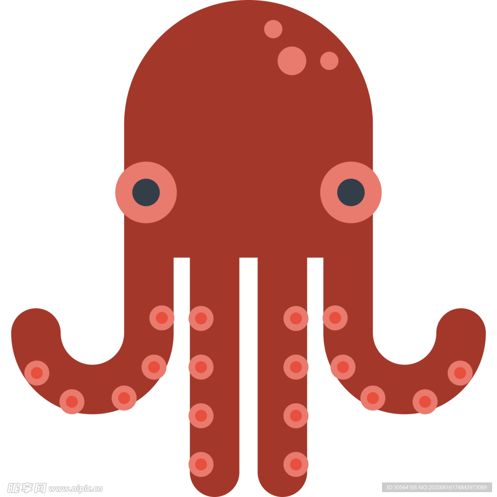 乌贼动物标志图形图标装饰素材