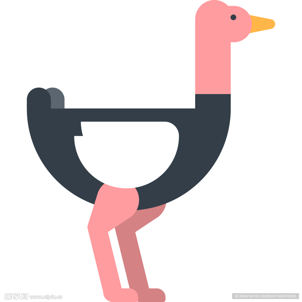 鸵鸟动物标志图形图标装饰素材