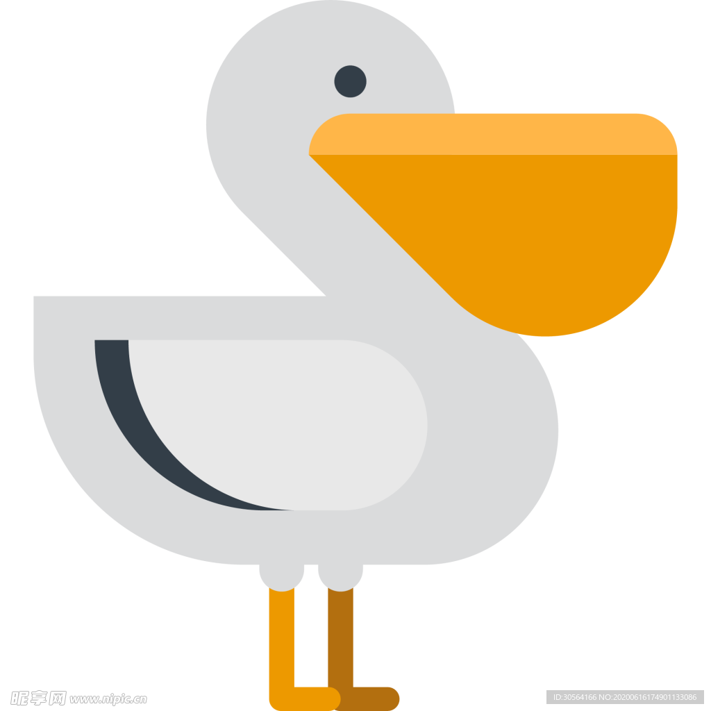 鸭子动物标志图形图标装饰素材