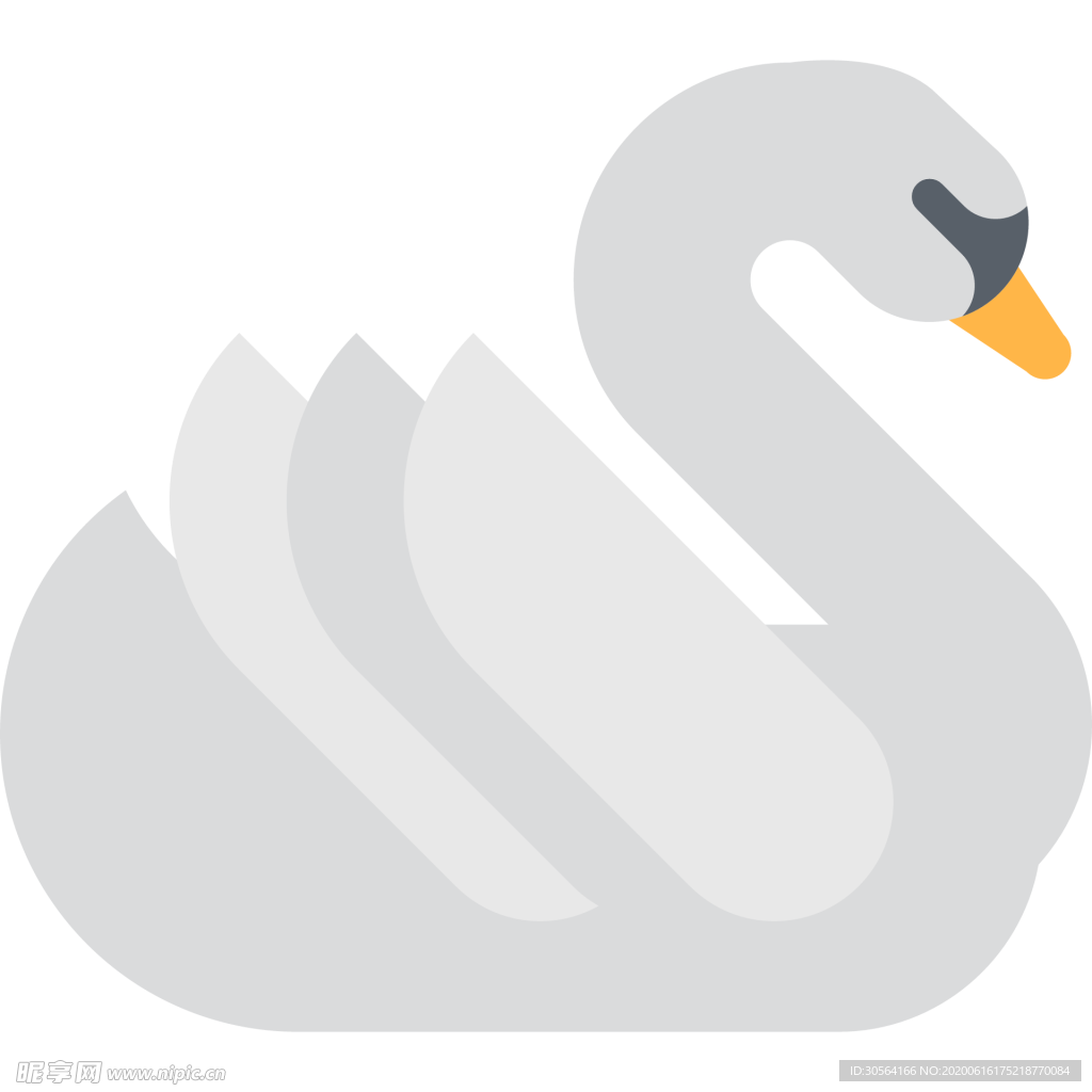 天鹅动物标志图形图标装饰素材