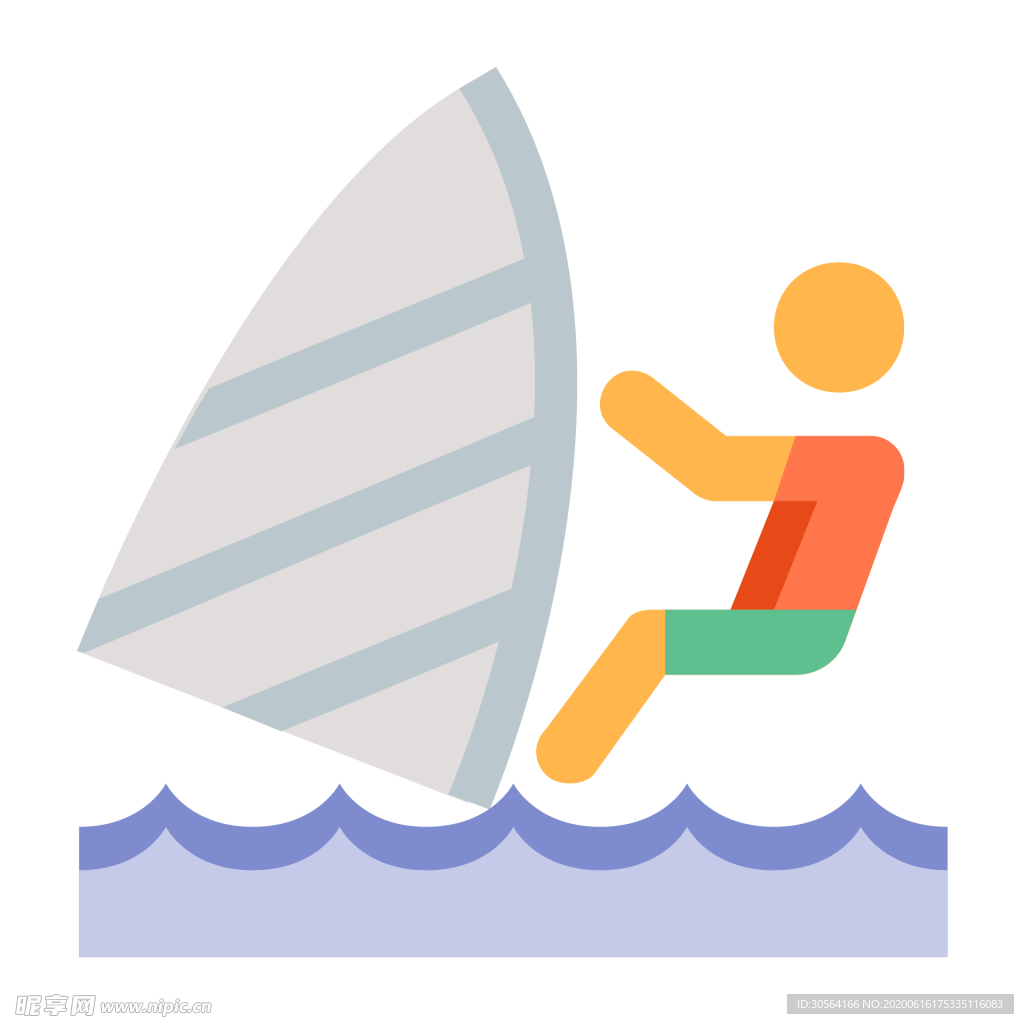 帆船运动标志图形图标装饰素材