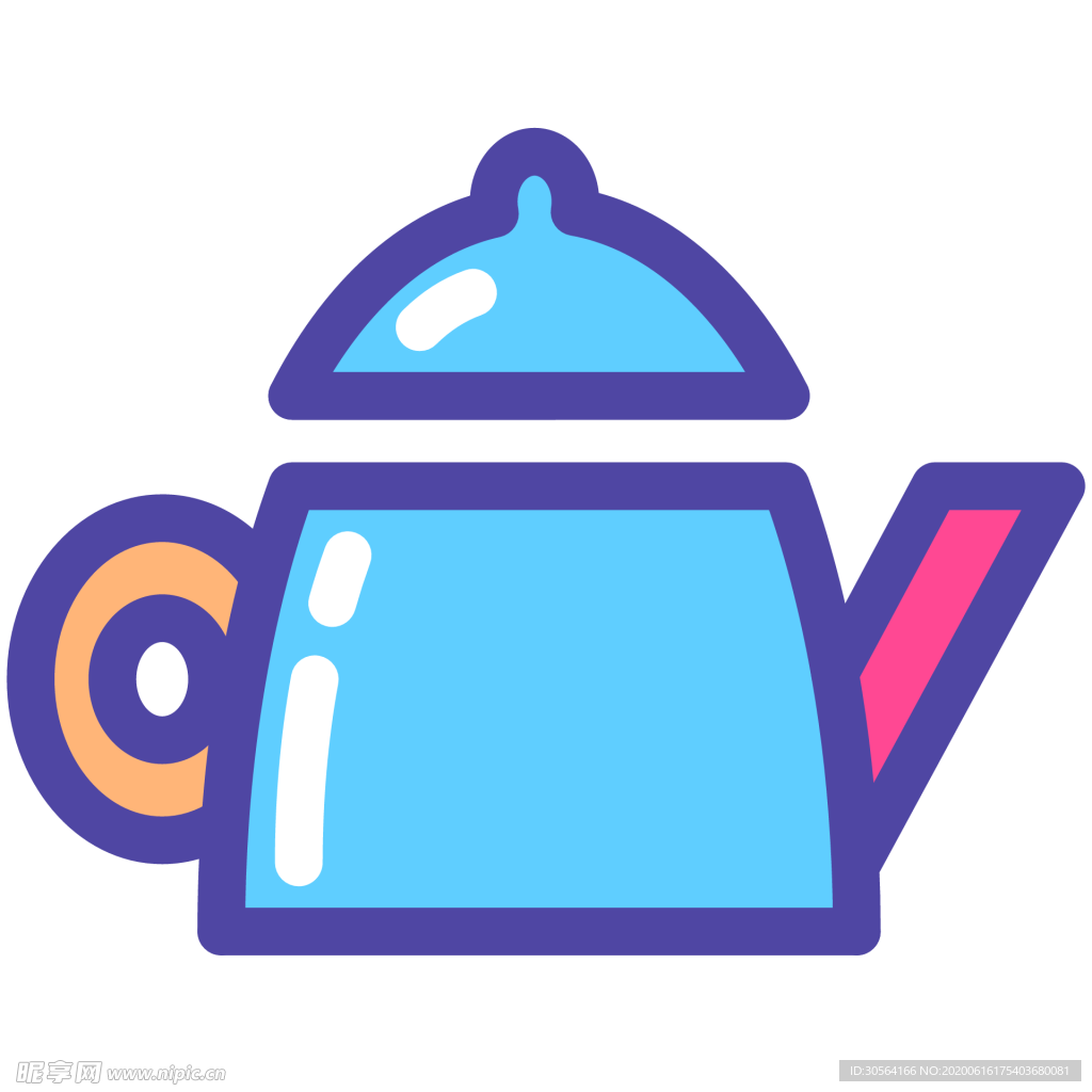 茶壶餐饮标志图形图标装饰素材