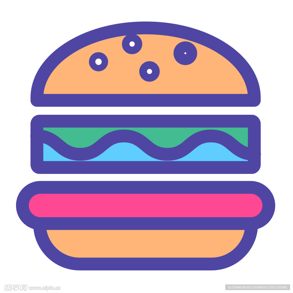 汉堡餐饮标志图形图标装饰素材