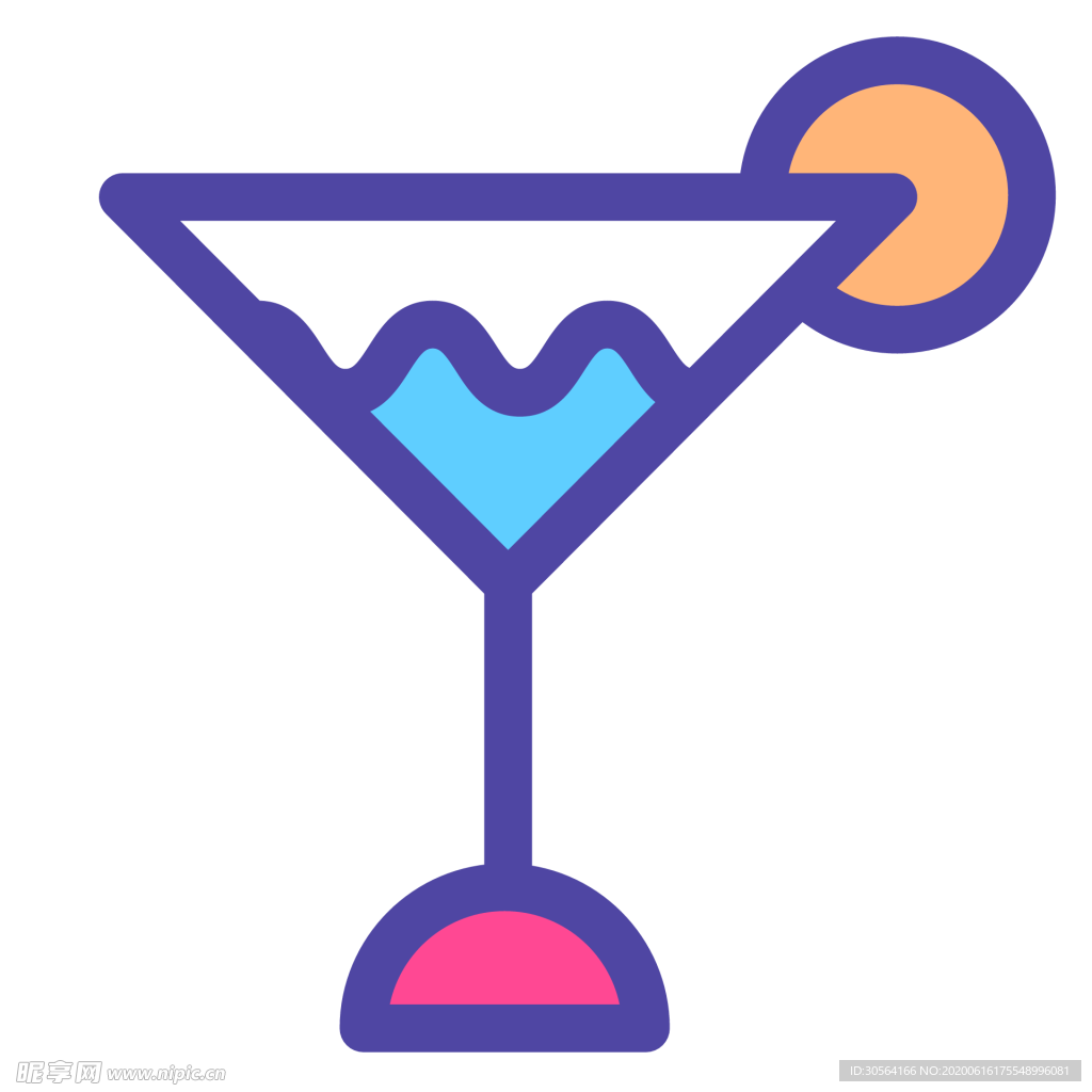 鸡尾酒餐饮标志图形图标装饰素材