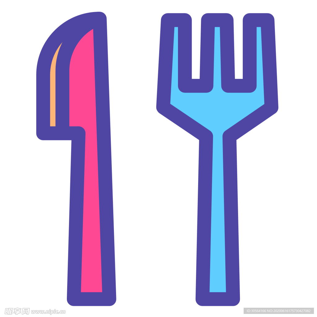 刀叉餐饮标志图形图标装饰素材