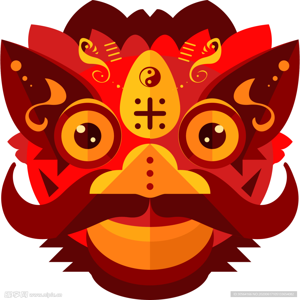 狮头复古工具图标图形标志素材