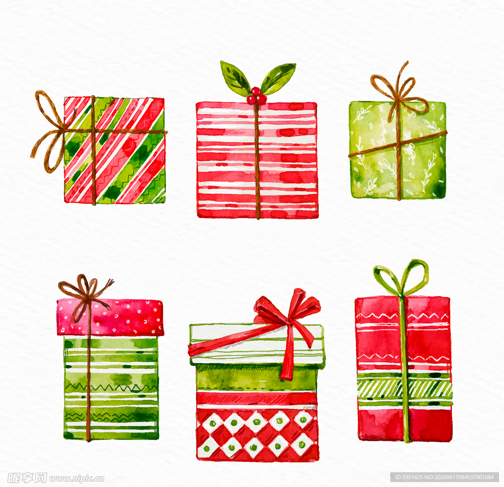 彩绘花纹圣诞礼盒