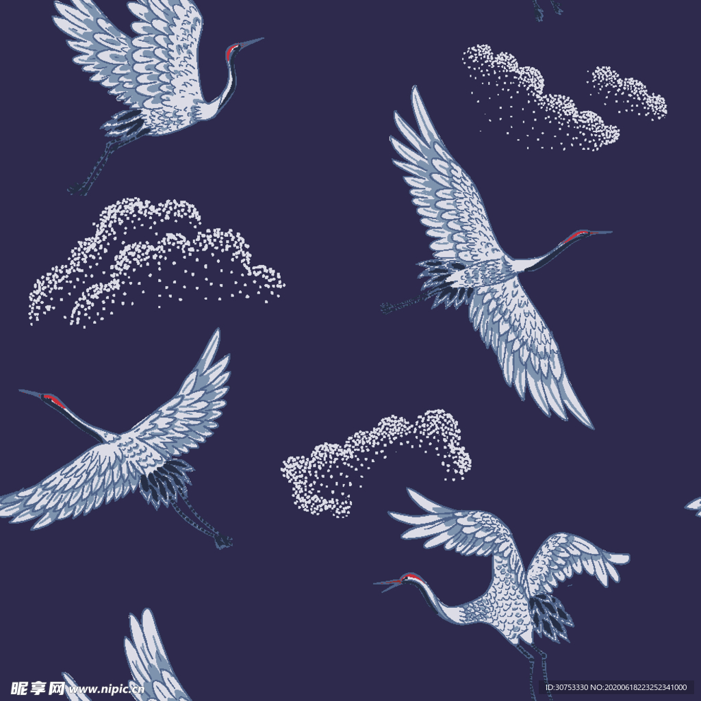 仙鹤 国潮 中国风 矢量图 鹤