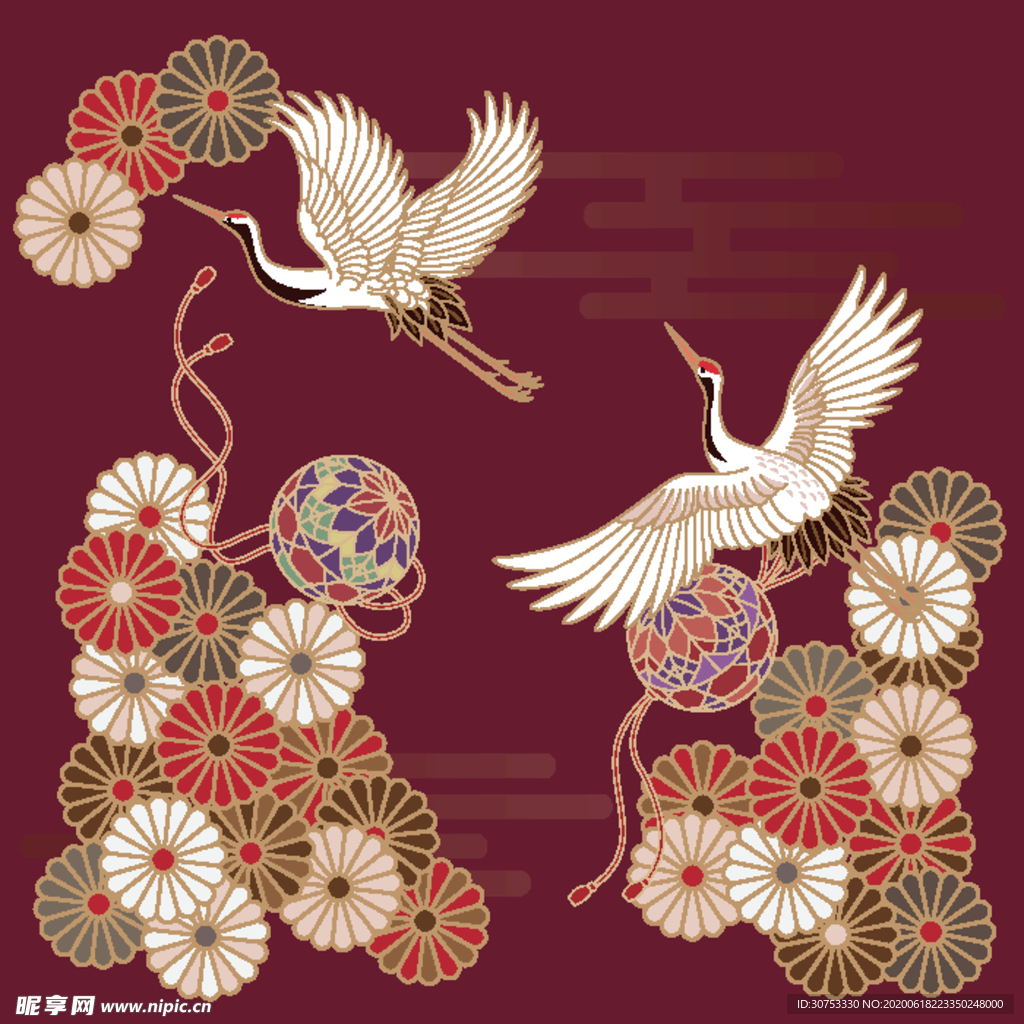 仙鹤 国潮 中国风 矢量图 鹤