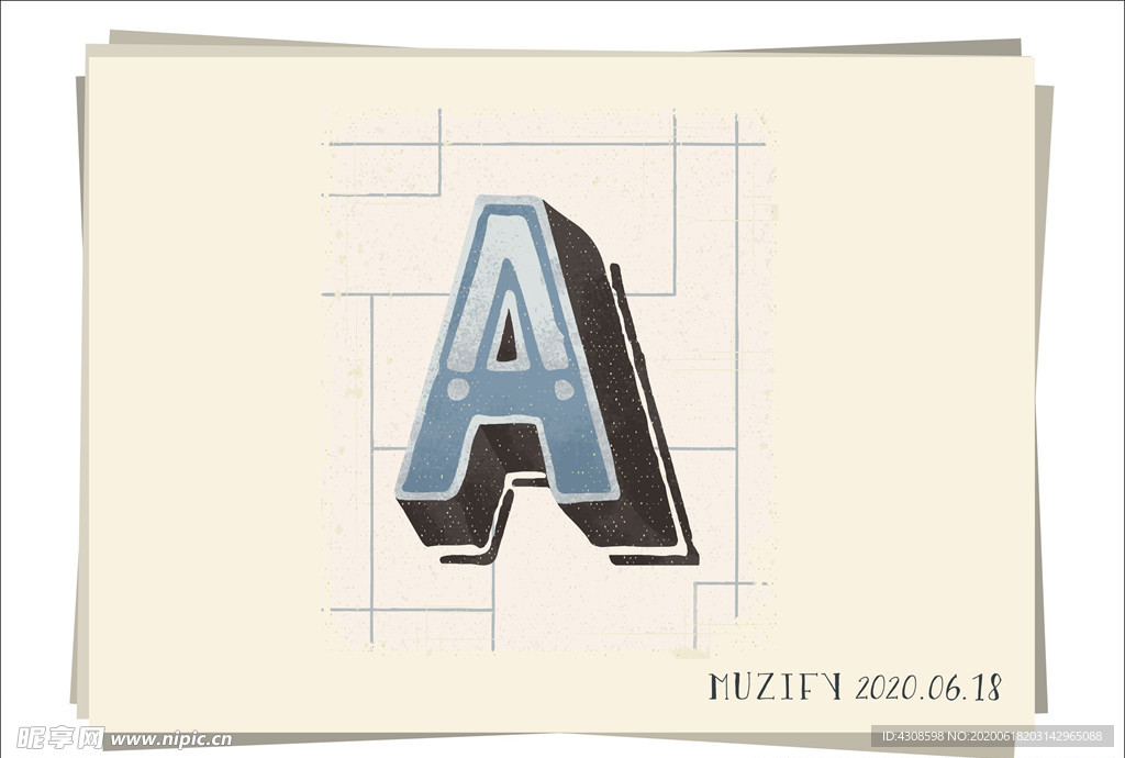 A 复古字母设计