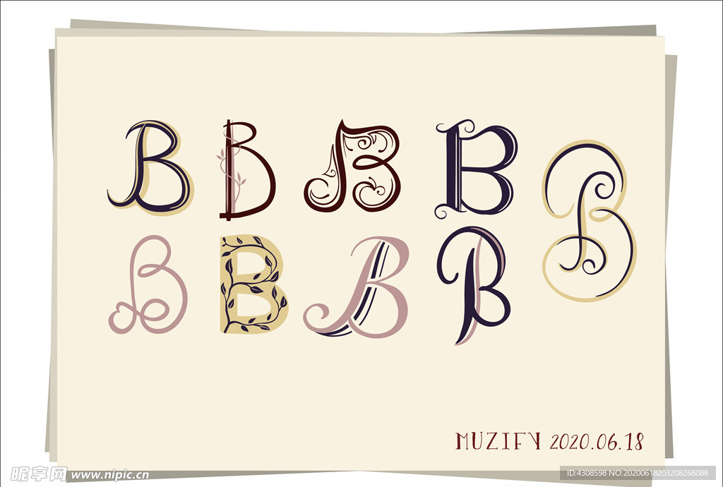 9款入 B 字母设计