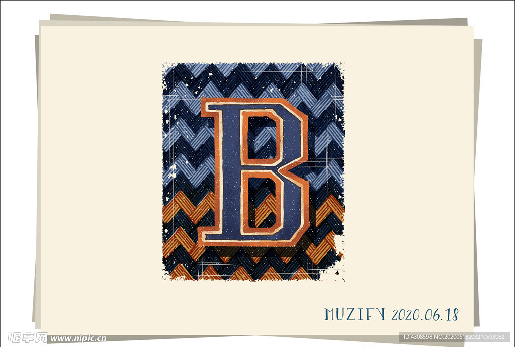 B 复古字母设计