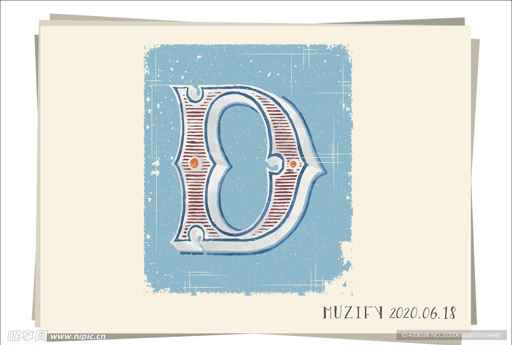 D 复古字母设计