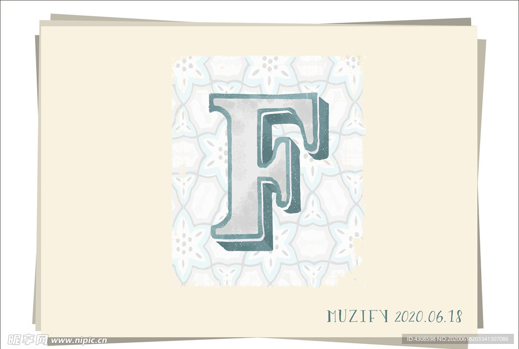 F 复古字母设计