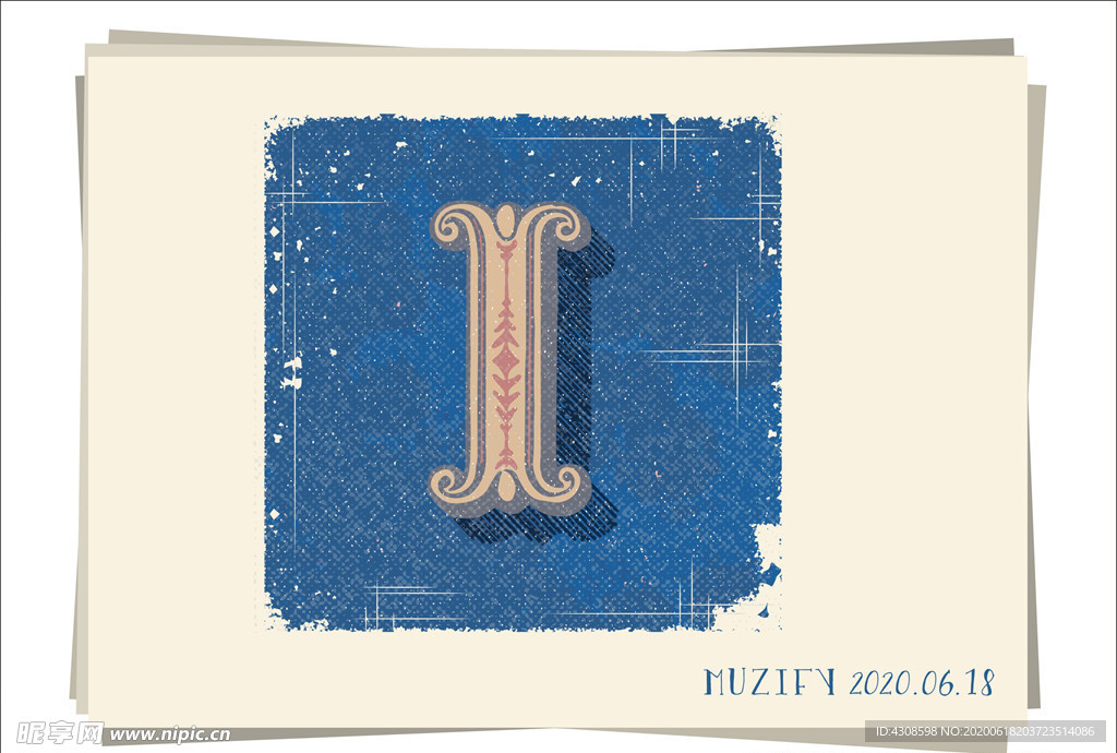 I 复古字母设计