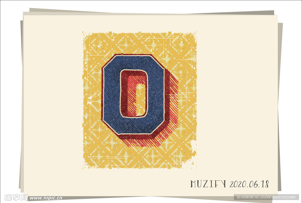 O 复古字母设计