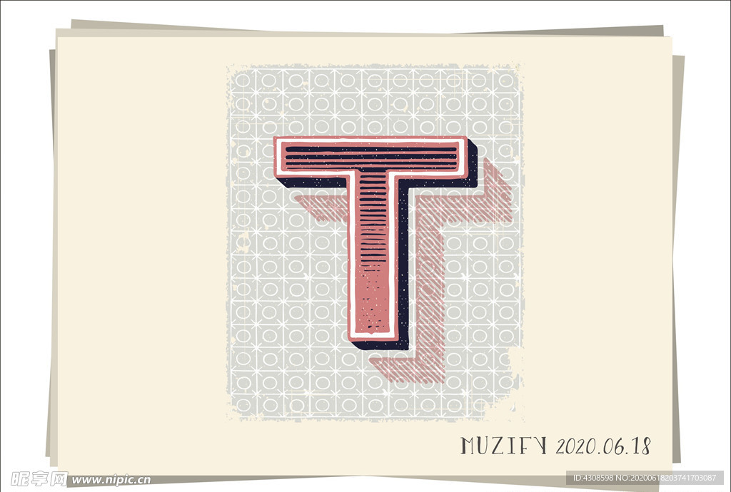 T 复古字母设计