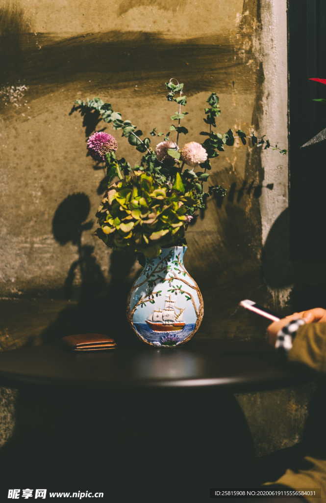 干花捧花瓶花插花图片