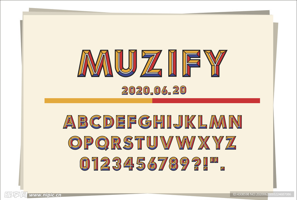 彩色立体字母设计