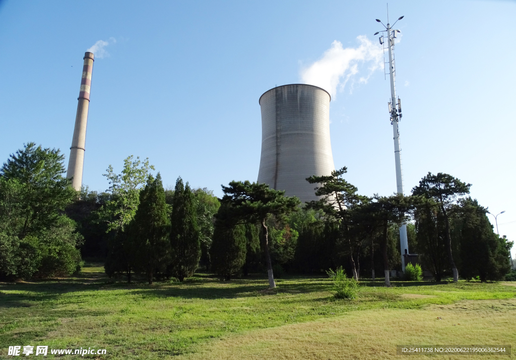 发电厂侧面图
