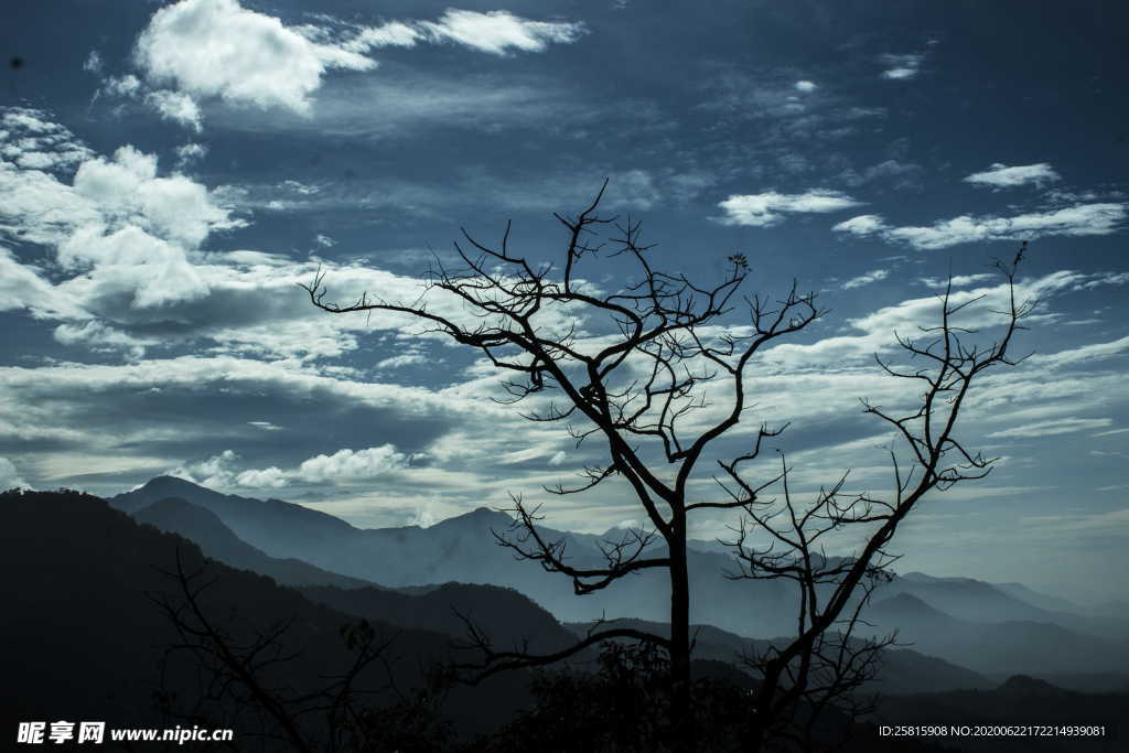 山川剪影风景图片