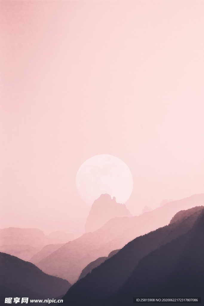 山川剪影风景图片