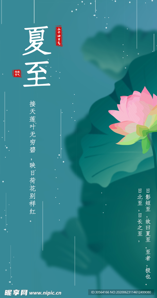 夏至传统国风古风节气海报素材