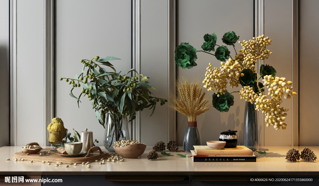 花瓶装饰品组合3d模型
