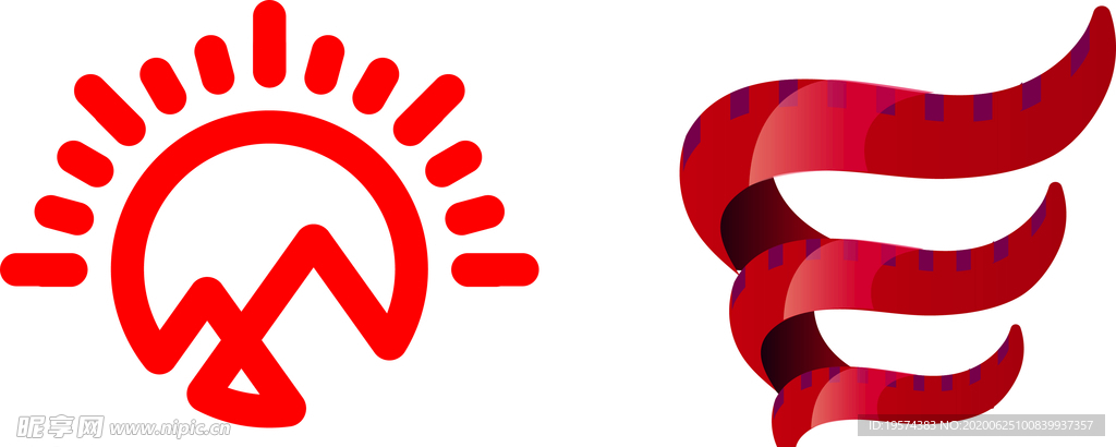 LOGO 标志 图标 山 太阳