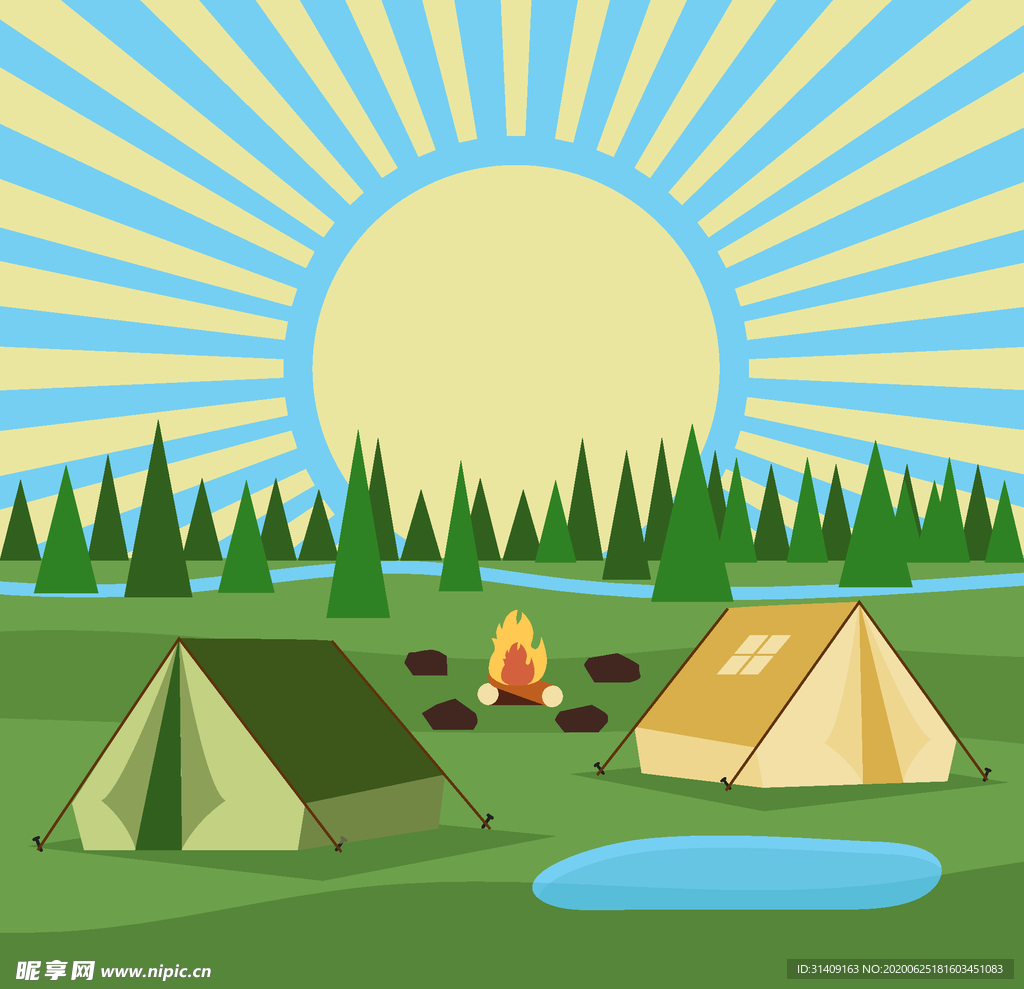 卡通野营