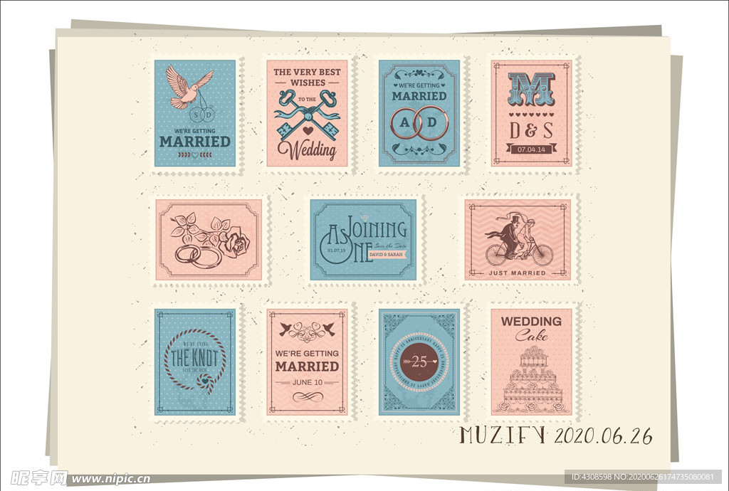 11款入复古邮票图案